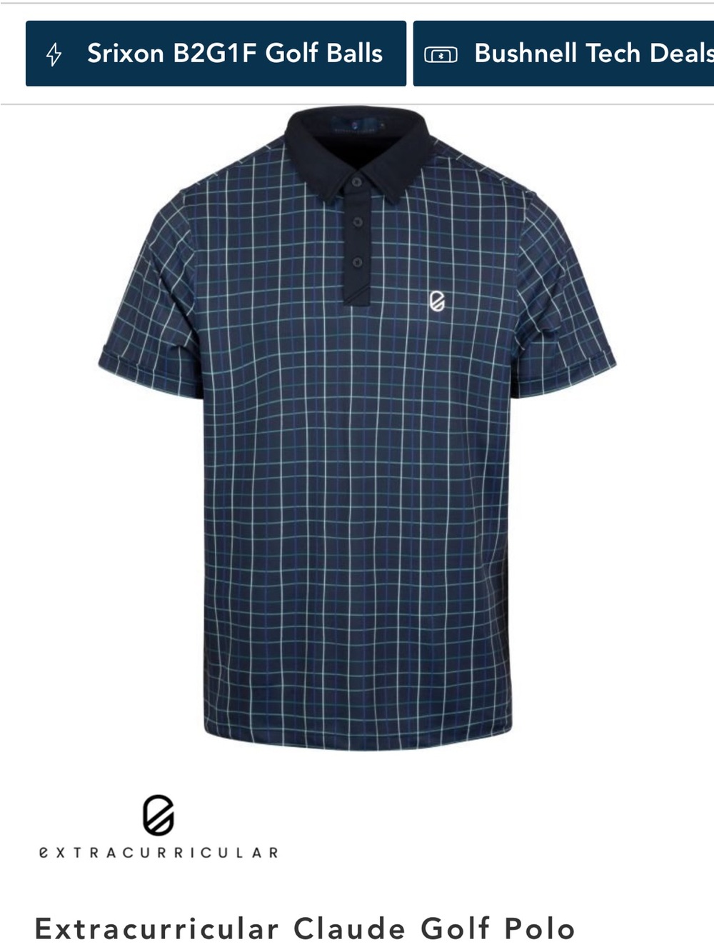 Extracurricular Claude Men's Navy Plaid Golf Polo & Shorts combo